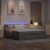 vidaXL Ottoman bed met matrassen en LED's 200x200cm stof taupe