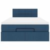 vidaXL Bed poef met matras en LED's 120x200 cm stof blauw