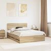 vidaXL Bedframe met lade Sonoma Eiken 160 x 200 cm Geconstrueerd hout