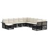 vidaXL Tuinbankenset 11 st 11-zits Zwart en Cream Wit poly rattan