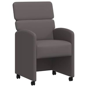 vidaXL Eetkamerstoelen met Wieltjes 2 st Kunstleer Grijs