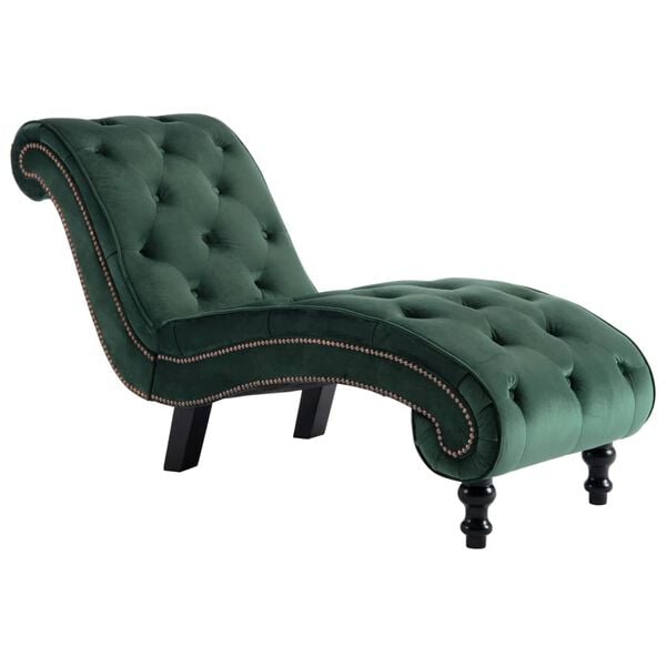 vidaXL Chaise longue fluweel groen