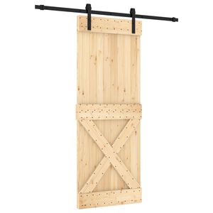 vidaXL Schuifdeur 80 x 210 cm Massief Grenenhout (Niet-Behandeld)