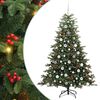 vidaXL Kunstkerstboom Groen 180 cm PVC en Metaal en Plastic