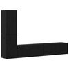 vidaXL Wand tv-kast 2 st Zwart Eiken Bewerkt hout