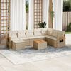 vidaXL 9-delige Loungeset met kussens poly rattan beige