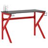 vidaXL Gamingbureau met K-vormige poten 110x60x75 cm zwart en rood