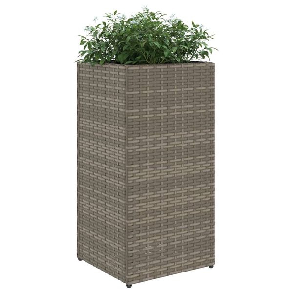 vidaXL Plantenbak 30x30x60 cm poly rattan grijs