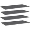 vidaXL Wandschappen 4 st 100x50x1,5 cm spaanplaat hoogglans grijs