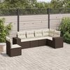 vidaXL 6-delige Loungeset met kussens poly rattan bruin