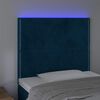 vidaXL Hoofdbord LED 100x5x118/128 cm fluweel donkerblauw