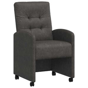 vidaXL Eetkamerstoelen met Wieltjes 2 pcs Zwart 58 x 67 x 97 cm