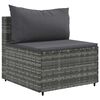 vidaXL 3-delige Loungeset met kussens poly rattan grijs