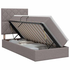 vidaXL Opslag bed met matras met hoofdeinde Taupe 100 x 200 cm Stof