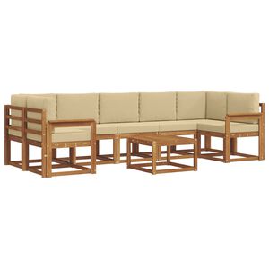 vidaXL Buiten bankenset 8 st Natuurlijk en Beige