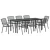 vidaXL Tuin eettafelset 9 st Antraciet Gepoedercoat staal