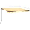 vidaXL Luifel vrijstaand automatisch 450x350 cm geel en wit