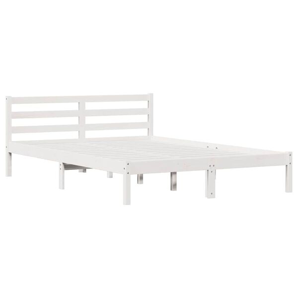 vidaXL Bedframe Wit 208.6 x 157.6 x 69.4 cm Massief grenenhout
