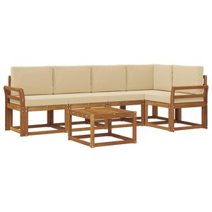 vidaXL Buiten bankenset 6 st Natuurlijk en Beige