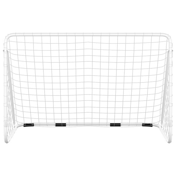 vidaXL Voetbaldoel met net 180x90x120 cm staal wit