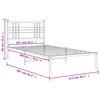 vidaXL Bedframe met hoofdbord metaal zwart 107x203 cm