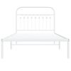 vidaXL Bedframe met hoofdbord metaal wit 100x200 cm