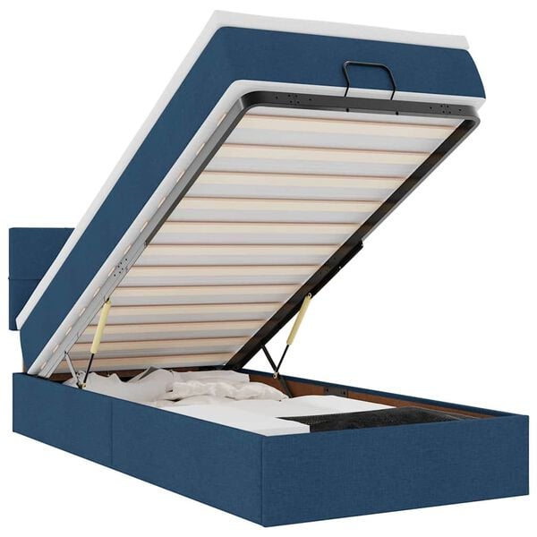 vidaXL Ottoman bed met matras 90x190cm stof blauw
