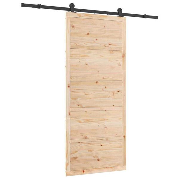 vidaXL Schuifdeur Naturel 90 x 208 cm Massief grenenhout