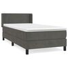 vidaXL Boxspring met matras fluweel donkergrijs 90x190 cm