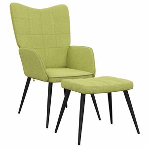 vidaXL Relaxstoel met voetenbank stof groen