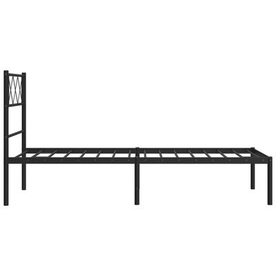 vidaXL Bedframe met hoofdbord metaal zwart 90x200 cm