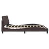 vidaXL Bedframe zonder matras "Hanko" stof donkerbruin 200x200 cm