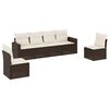 vidaXL 6-delige Loungeset met kussens poly rattan bruin