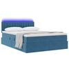vidaXL Opbergbed met LED met matras Donkerblauw 140 x 200 cm Fluweel