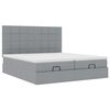 vidaXL Ottoman bed met matrassen en LED's 180x200cm stof lichtgrijs