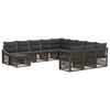 vidaXL Tuinbankenset 12 st Grijs poly rattan