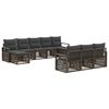 vidaXL Tuinbankenset 10 pcs Grijs poly rattan