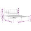 vidaXL Bedframe met hoofdbord metaal wit 150x200 cm