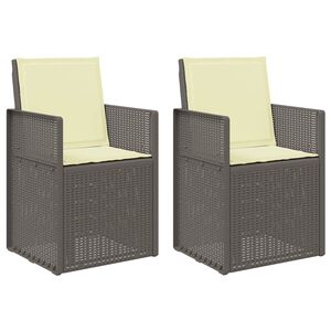 vidaXL Tuin Eetstoelen 2 pcs Lichtgrijs en Cr&egrave;me PP