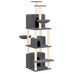 vidaXL Kattenmeubel met sisal krabpalen 180 cm donkergrijs
