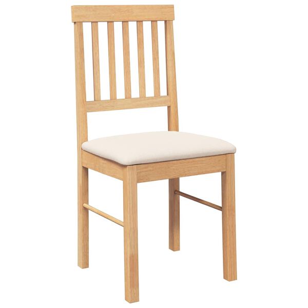 vidaXL Eetkamerstoelen met kussens 2 st massief hout rubber