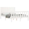 vidaXL Bedframe zonder matras massief grenenhout wit 140x190 cm