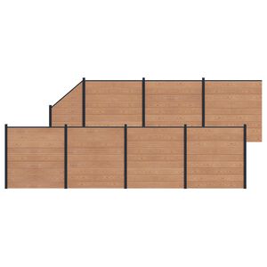 vidaXL Hekpaneel 8 pcs WPC en Aluminium Bruin