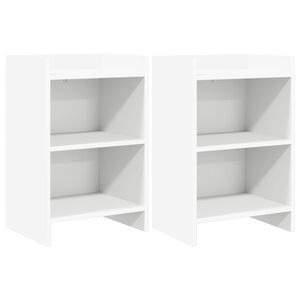 vidaXL Nachtkastjes 2 pcs Wit 40 x 30 x 60 cm Bewerkt hout