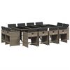 vidaXL 13-delige Tuinset met kussens poly rattan grijs