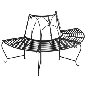 vidaXL Boombank halfrond &Oslash;159 cm staal zwart