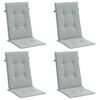 vidaXL Stoelkussens 4 st hoge rug 120x50x4 cm stof lichtgrijs