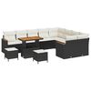 vidaXL Tuin Sofa Set 12 st 9-Aantal zitplaatsen Zwart Poly Rattan