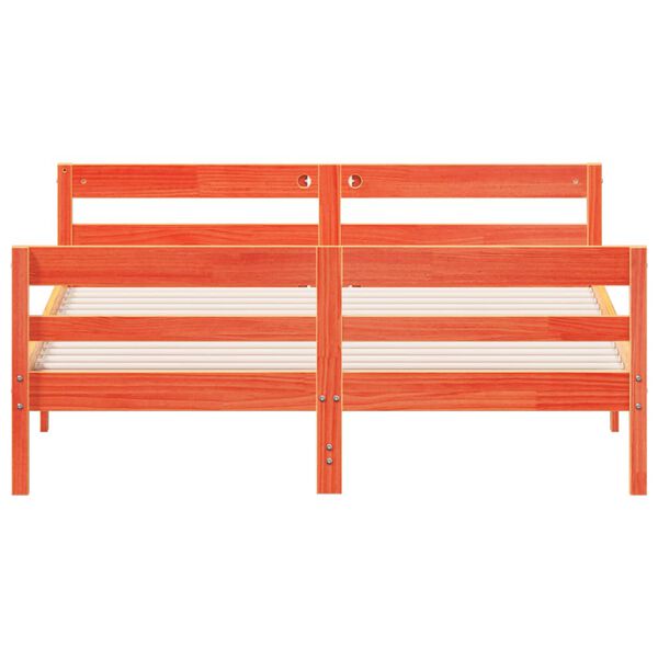 vidaXL Bedframe zonder matras massief grenenhout wasbruin 140x200 cm