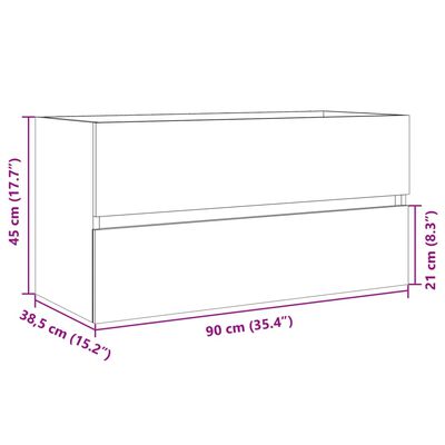 vidaXL Wastafelkast 90x38,5x45 cm spaanplaat sonoma eikenkleurig